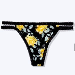 Pink Victoria Secret Lace Strappy Thong